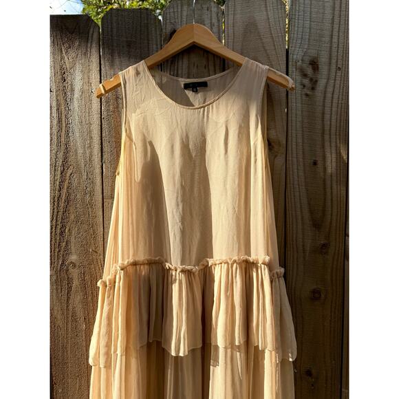 Louiza Babouryan Silk Chiffon Blush Maxi - Picture 3 of 5